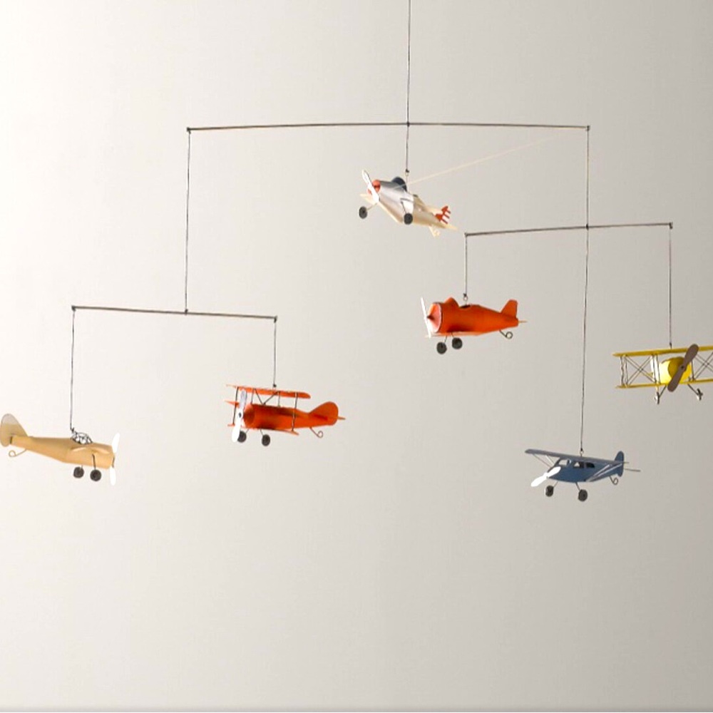 Restoration Hardware Vintage Airplane Baby Mobile